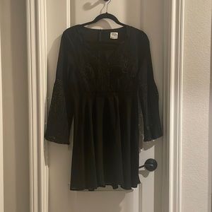 Black bell sleeve dress